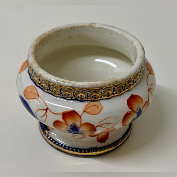 19th Century Antique Gaudy Welsh Unrecorded Pattern Metal Banded Salt Vessel - Picture 3 of 16